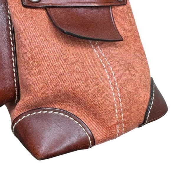 DOONEY & BOURKE VTG Toasty Orange & Chocolate Signature Satchel - Picture 5 of 13